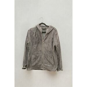 Marmot Women’s Fuzzy Fleece Zip-Up Hoodie – Gray Plush Soft Jacket (XL)